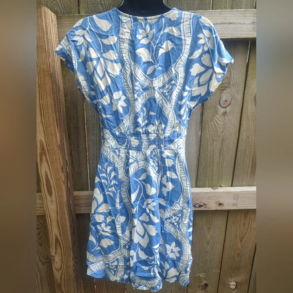 🏵️Marine Layer Floral Blue Button Down Dress - Picture 4 of 9